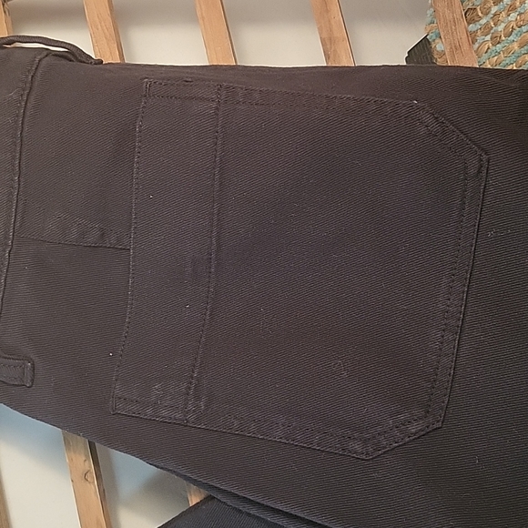 Quince BLACK Stretch Twill Cotton Wide Leg Pants - Picture 4 of 7